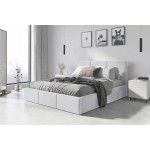 Čalúnená posteľ HILTON 180x200cm výklopná biela